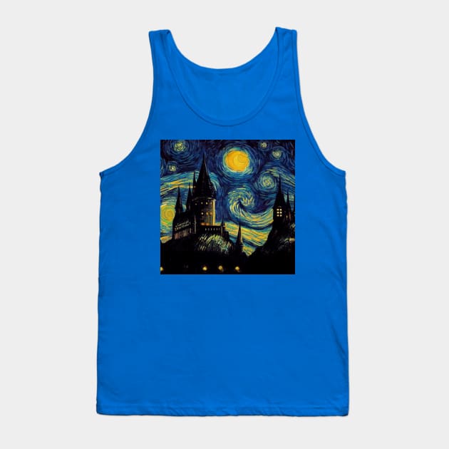 Starry Night Wizarding School Van Gogh Tank Top by Grassroots Green